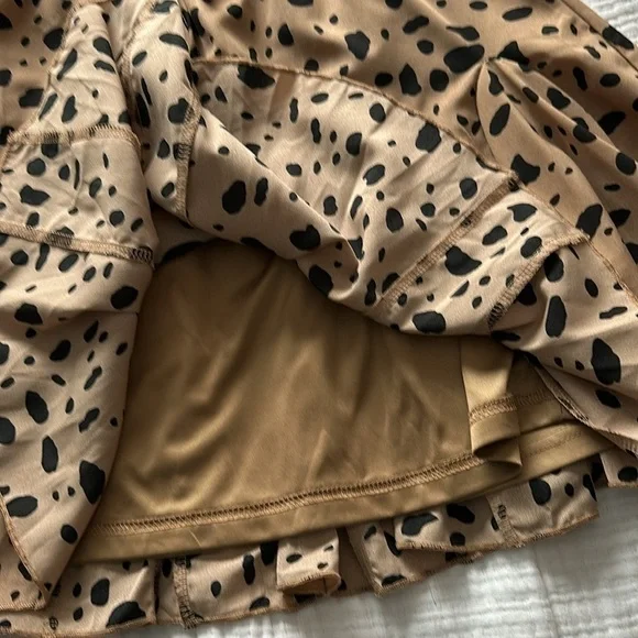 Maxim Boutique Leopard Cheetah Print Fit and Flare Flowy Lined Mini Skirt - Picture 4 of 6